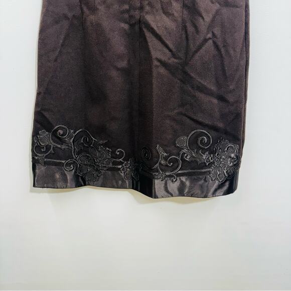 Tahari Ornah Sheath Dress Brown Sleeveless Embellished Hem Size 10  New - Picture 5 of 12